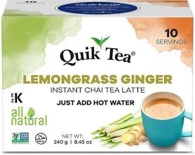 Quik Tea - Instant Lemongrass Ginger Chai (10 Pack)