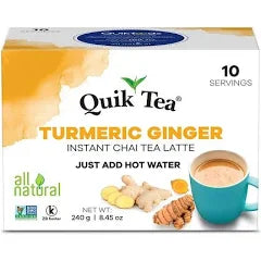 QuikTea Chai Latte, Turmeric Ginger, 10 Count