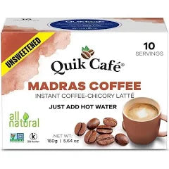 Quik Café Unsweetened Madras Coffee - 10 Count